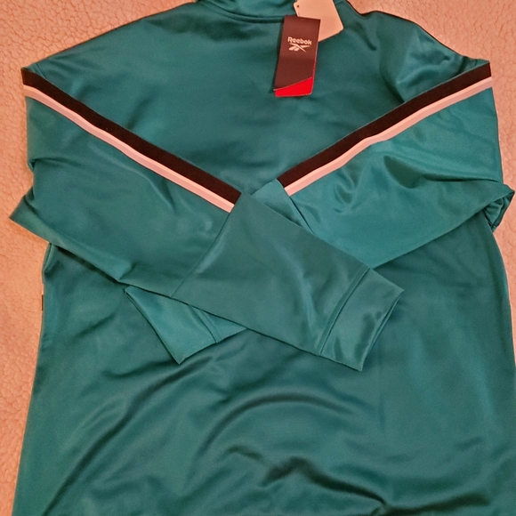 Reebok Men's Workout 1/4 zip pullover shirt. NWT size Large seatea color - Picture 7 of 10